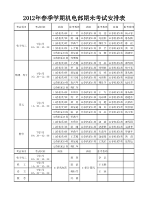 考试安排表