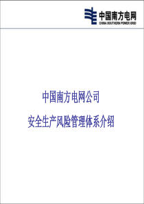 中国南方电网公司安全生产风险管理体系培训课件