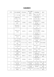 重大危险源清单