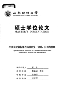 中国商业银行操作风险研究：识别、归因与管理