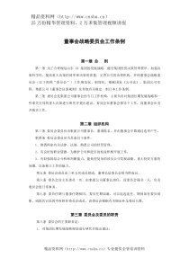 董事会战略委员会工作条例