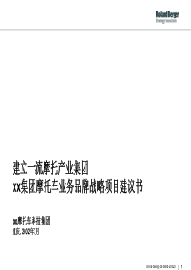 罗兰贝格 建立一流摩托产业集团XX集团摩托车业务品牌战略项目建议书