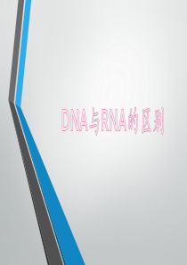 DNA与RNA的区别