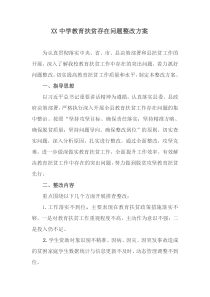 XX中学教育扶贫存在问题整改方案