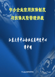 中小企业信用担保制度与担保风险管理讲座