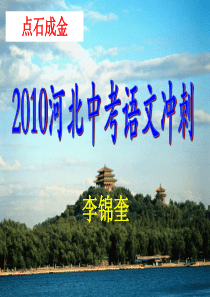 点石成金――2010河北中考语文冲刺讲座  李锦奎