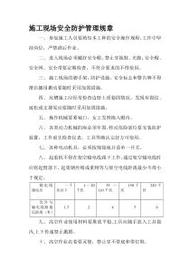 施工现场安全防护管理规章制度