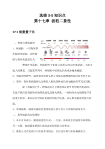 人教版高中物理选修3-5章总结复习素材：第17章-波粒二象性知识点