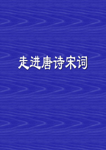 江苏省中学2013届高考语文复习课件《走近唐诗宋词》