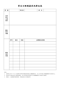 学生心理健康状况登记表