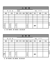 商品出库单及入库单