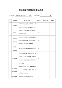 落地式脚手架搭设检查记录表