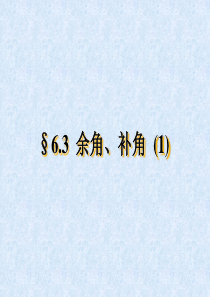 6.3余角、补角、对顶角(1)