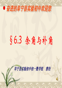 6.3余角补角对顶角1课时曹衍