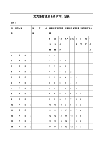 艾宾浩斯遗忘曲线计划表打印版