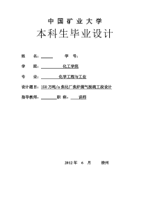 150万吨焦化厂焦炉煤气脱硫工段设计(改良ADA法)-样本