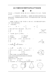 湖南省衡阳市2013年中考数学试题(word版-有答案)