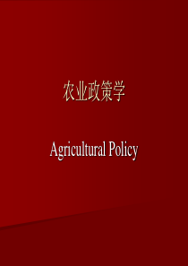 农业政策学培训课件(共58张PPT)