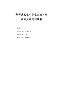 都安水力发电总厂房建监理规划