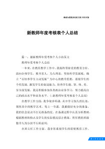 新教师年度考核表个人总结