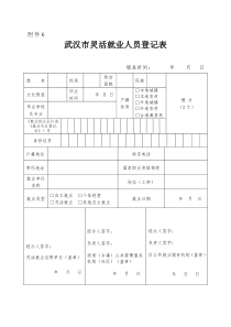 《武汉市灵活就业人员登记表》