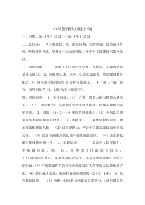 篮球训练营训练计划