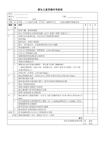 新生儿复苏操作考核评分表