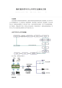 集时通讯呼叫中心外呼行业解决方案