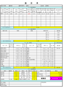 钣金报价计算表(绝对经典权威)