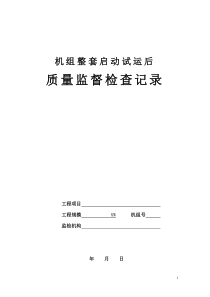 火电工程机组整套启动试运后质量监督检查记录典型表式