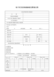 电子式交流电能表检定原始记录