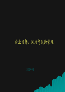 企业目标、风险与风险管理培训