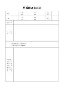 结婚函调报告表(部队专用)