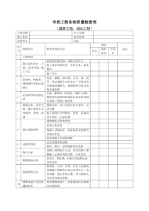 市政工程实体质量检查表