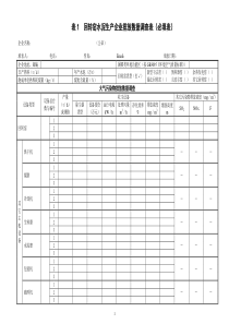 水泥工业污染源及治理效果调查表