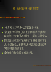 公司财务 开放经济下的汇率政策