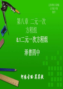 初中数学七年级下册第八章二元一次方程组  课件