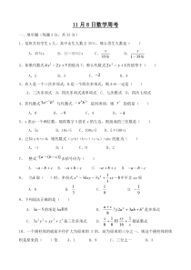 数学七年级上册华东师范版第三章整式复习题