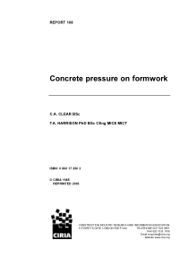 Concrete pressure on formwork