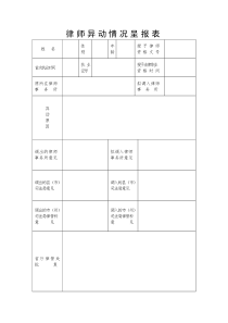 律师异动情况呈报表