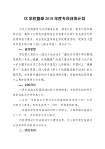 学校篮球年度专项训练计划