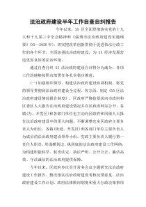 法治政府建设半年工作自查自纠报告