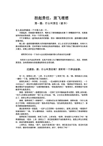 担起责任-放飞理想主题班会教案