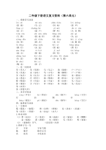 部编版二年级下册语文第六单元复习资料