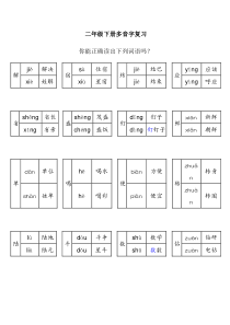 部编版二年级下册语文多音字复习