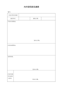 内外部信息沟通表