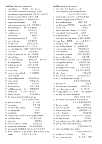 新人教版八上年级英语U1-10词组