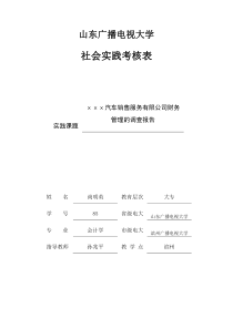 汽车销售服务有限公司财务管理的调查报告