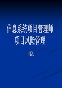 信息系统项目管理师_第十二章_项目风险管理闫波