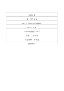 TD设计总院发展战略研究